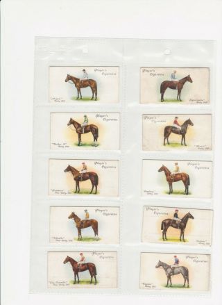 Full Set Of 50 Derby And Grand National Winners Cards From John Player 1933.