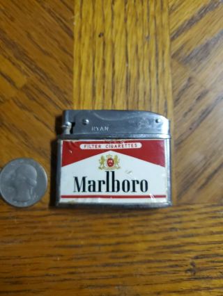 Never Lit Vintage Ryan Marlboro Cigarettes Promotional Flat Adv.  Lighter
