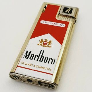 Vintage Marlboro Advertising Cigarette Lighter Gas 1970 