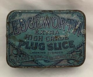 Antique Vintage Edgeworth Plug Slice Smoking Tobacco Tin Larus & Bro.  Co.