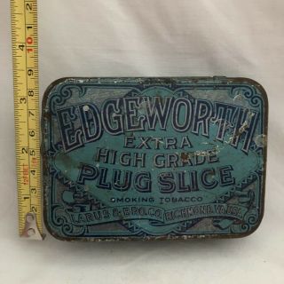 Antique Vintage EDGEWORTH Plug Slice Smoking Tobacco TIN Larus & Bro.  Co. 3