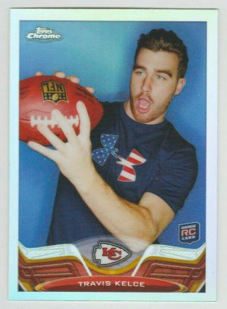 Travis Kelce Chiefs 2013 Topps Chrome Rookie Refractor 118 Sp Rc Sweet