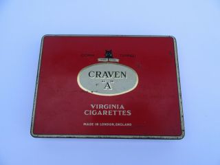 Vintage Craven A Virginia Cigarettes Tobacco Tin (vg Cond)