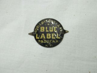 Old Tin Advertising Tobacco Tag Blue Label Nobel Overbey & Co.  Paducah Kentucky