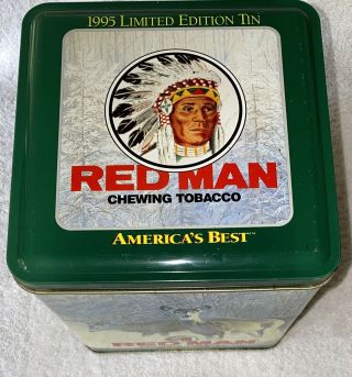 Vintage 1995 Limited Edition " America’s Best " Red Man Chewing Tobacco Tin