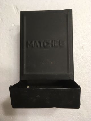 Antique Vintage Tin Metal Match Box.  Wall Mount.
