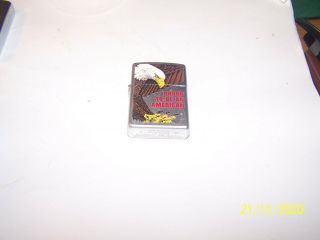 2001 Zippo Eagle " Proud To Be An American " Brushed Cigarette Lighter