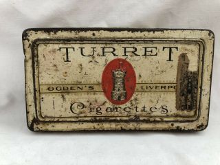 Antique Vintage Turret Cigarettes Tin Imperial Tobacco Canada Ogden’s Liverpool