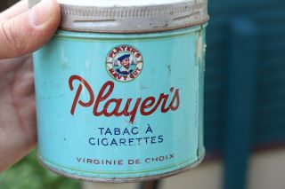 Vintage Players Cigarette Tobacco Round Tin Can Sign Display