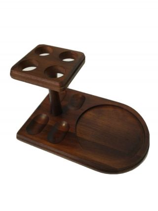Vintage Pipe Stand Holder For Four Pipes Wood Is American Black Walnut