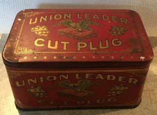Union Leader Cut Plug Tobacco Tin - Empty