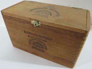 Jr Tobacco Co.  Le Monde Sampler Wood Cigar Box,  Handmade In Spanish Honduras