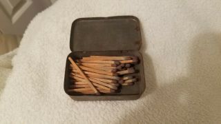 Vintage Pocket Litho Tobacco Tin - Match Safe / Stash Small Army Color