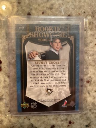 2005 - 06 Upper Deck Sidney Crosby Rookie Showcase RS - 24 RC (Gold) Rare 2