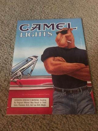 Vintage 1993 Joe Camel Cigarettes Print Ad " Camel Lights " Red Convertible 1990s