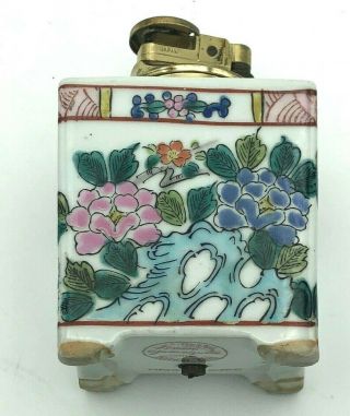 Hand Painted Decorative Table Lighter Made In Japan Art Deco Vintage Collectible