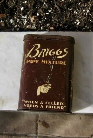 Vintage Briggs Pipe Mixture Smoking Tobacco Pocket Tin Can Empty Shape