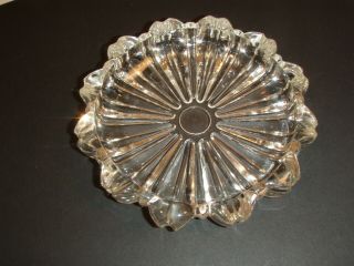 Crystal Heavy Clear Glass Cigar Cigarette Ashtray 6 " Vintage Round
