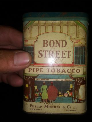 Phillip Morris Cigarette Tin Bond Street Pipe Tobacco