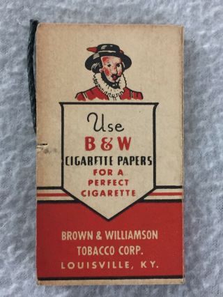Vintage B&W Cigarette Rolling Paper Book Brown & Williamson Red Cover w/ String 2