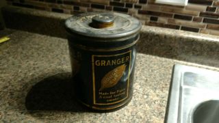 Vintage Granger Rough Cut Pipe Tobacco Knob Top Pointer Dog Canister Tin