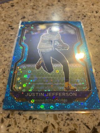 Justin Jefferson Prizm Silver Blue Disco /75 But Not Perfect Check Pic 3