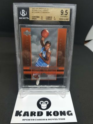 2003 - 04 Carmelo Anthony Upper Deck Rookie Exclusives 3 Bgs 9.  5