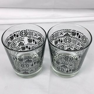 Vintage Appleton Estate Rum Mai Tai Rocks Glass Tumbler Glasses Tiki Pair Barrel