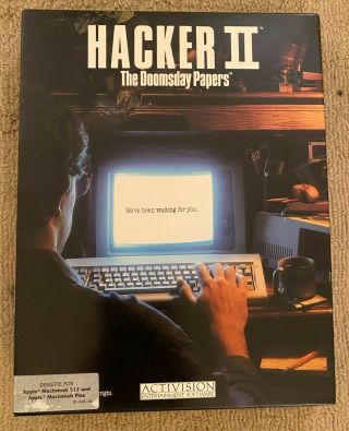 Activision 1986 Hacker Ii Apple Mac Macintosh 3.  5 " Floppy Disk Computer Game