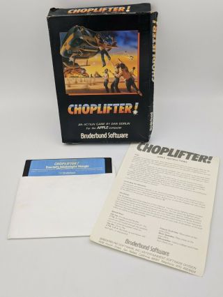 Choplifter Vintage Computer Game Apple II Broderbund Complete CIB Rare 3