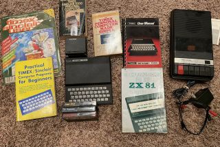 Vintage Timex Sinclair 1000 Personal Computer & 16k Ram & Books Games Recorder