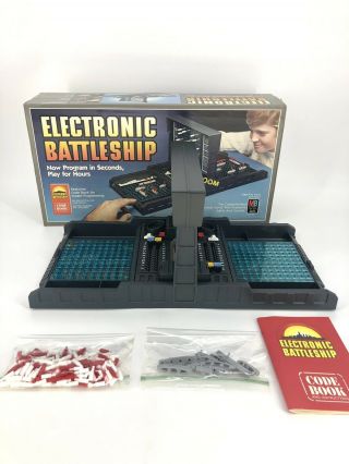 Vintage Electronic Battleship Game 1982 Milton Bradley Code Book Complete