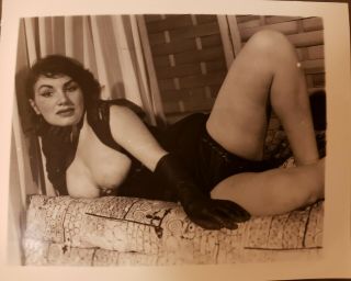 Vintage Silver Gelatin 4x5 Photo Big Tits Pinup Rita West Risque Bettie Page Era