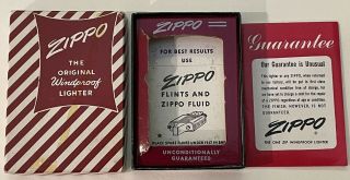 Vintage 1960 Zippo Bell Aircraft Rocket Division - Red Striped Box 2