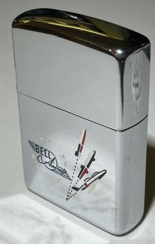 Vintage 1960 Zippo Bell Aircraft Rocket Division - Red Striped Box 5
