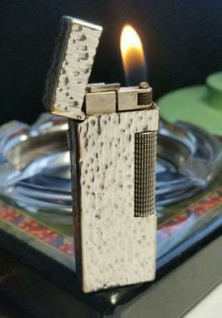 Newly Serviced With Dunhill Bark Silver Plated Rollagas Lighter