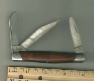 Vintage Buck 301 Pocketknife With Wooden Handles