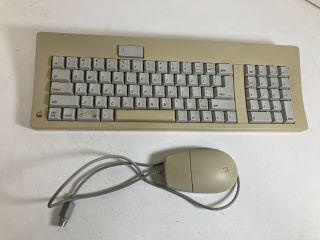 Vintage Macintosh Apple Computer Keyboard M0116 & Desktop Mouse M2706