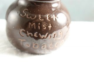 Antique Redware Scratch Adv Sweet Mist Tobacco Miniature Mini Spittoon Cuspidor 2