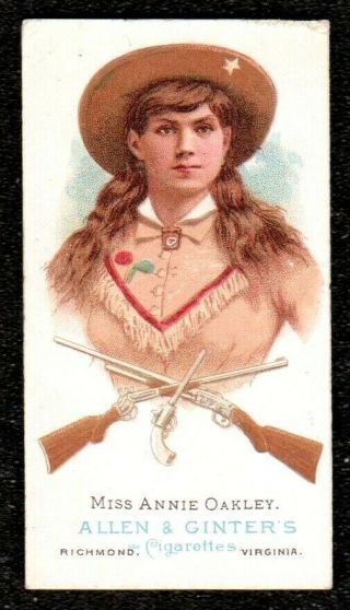 1888 Allen & Ginter The Worlds Champions Annie Oakley Cigarette Card
