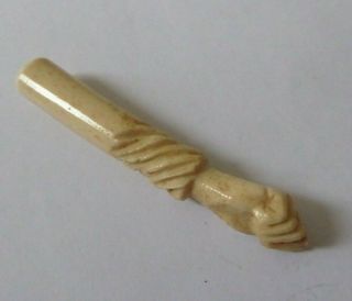 Antique Carved British Bovine Bone Pipe Tamper - The Fig Sign