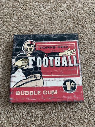 Topps Pro Football Trading Cards Wall Hanging Art Decoration Canvas Red Vintage