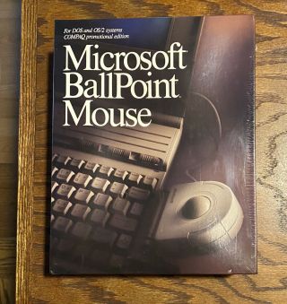 Microsoft Ballpoint Serial Mouse Box Ball Point Dos Os/2 Compaq Promo