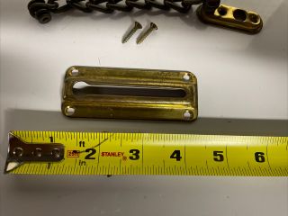 Vintage Pair Brass Plated Steel Night Latch Door Chain Security Slide Lock