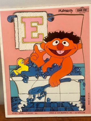 Vintage 1979 Ernie Sesame Street Puzzle Muppets Inc.  Playskool T30 V Good