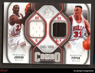 2009 - 10 Sp Game Combo Michael Jordan & Scottie Pippen 245/499 Jersey Relic