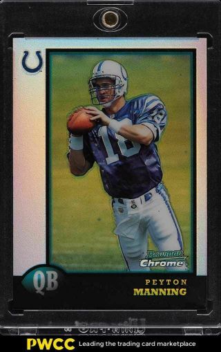 1998 Bowman Chrome Preview Refractor Peyton Manning Rookie Rc Bcp1