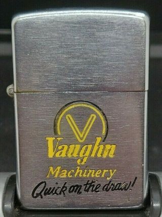1950 Vaughn Machinery Quick On The Draw Zippo Lighter 2032695 Will Spark W/flint