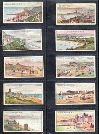 23 X 1899 Wills Seaside Resorts Cigarette Cards Part Set The Three Castles Back