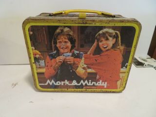 Vintage Metal Mork & Mindy Lunch Box With Thermos